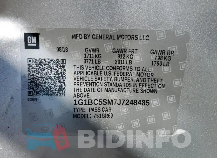1G1BC5SM7J7248485 Photo# 12