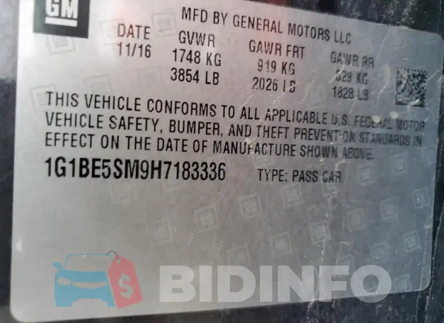 1G1BE5SM9H7183336 Photo# 12
