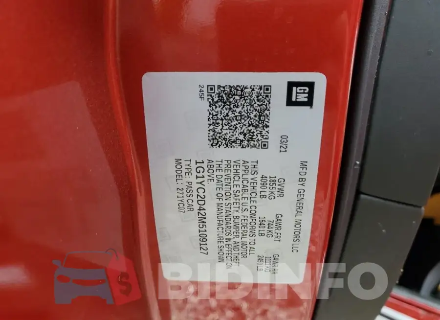 1G1YC2D42M5109127 Photo# 12