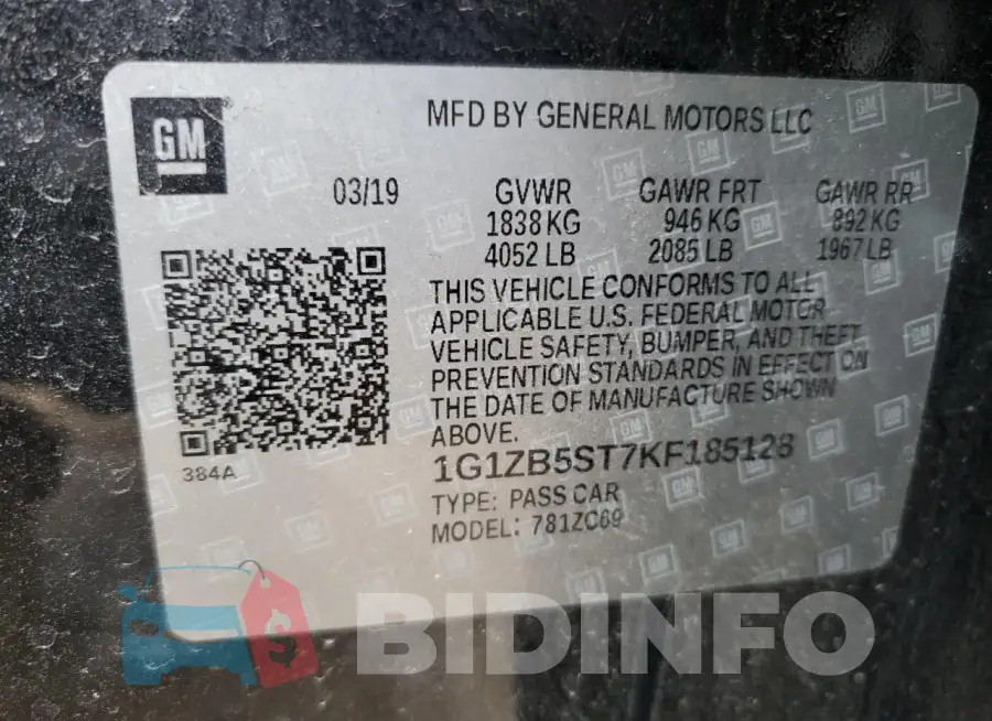 1G1ZB5ST7KF185128 Photo# 12