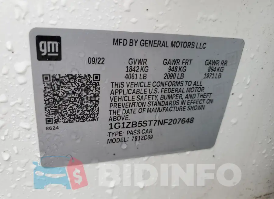 1G1ZB5ST7NF207648 Photo# 12