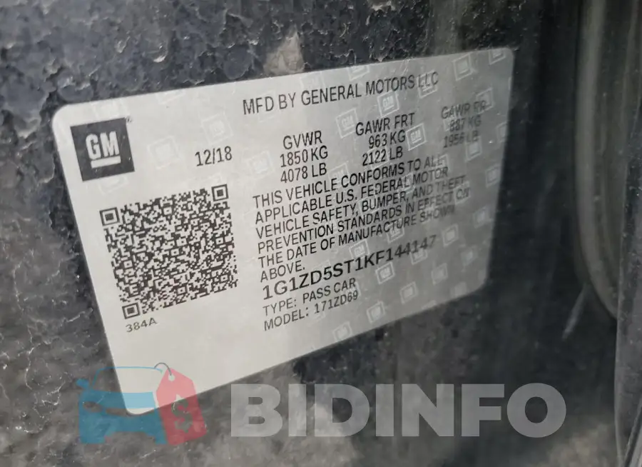 1G1ZD5ST1KF144147 Photo# 13