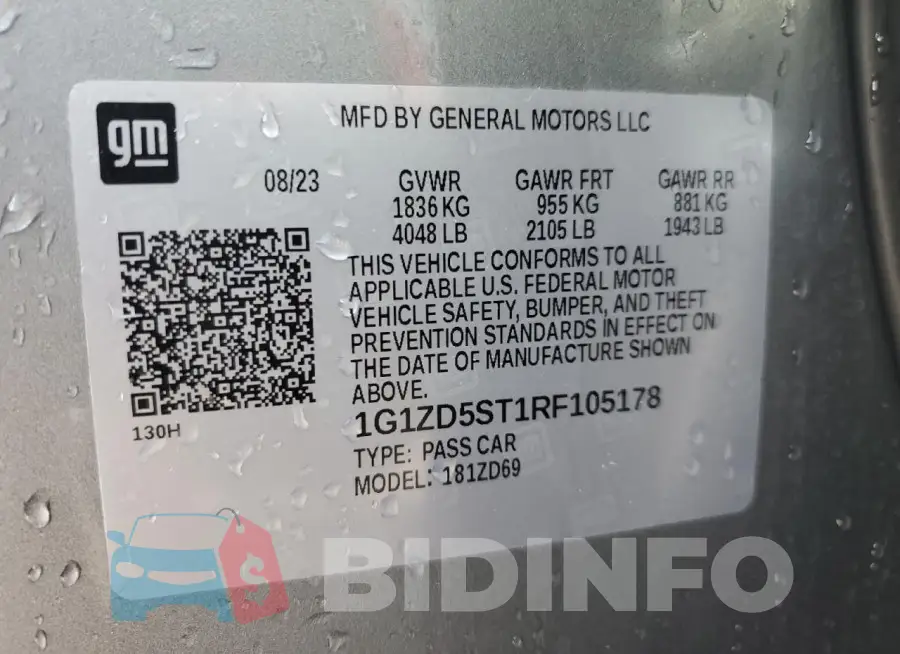 1G1ZD5ST1RF105178 Photo# 13