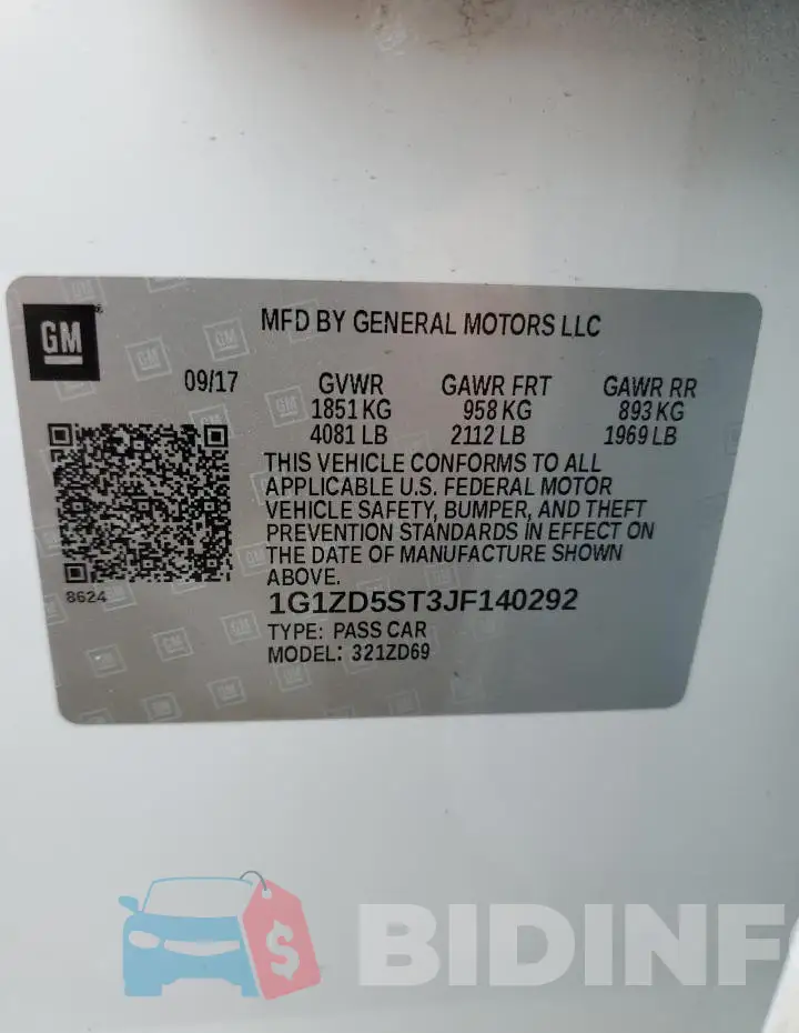 1G1ZD5ST3JF140292 Photo# 12