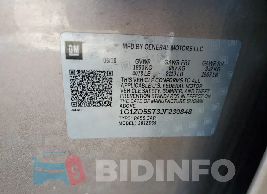 1G1ZD5ST3JF230848 Photo# 12