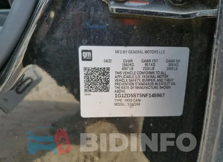 1G1ZD5ST5NF145967 Photo# 12