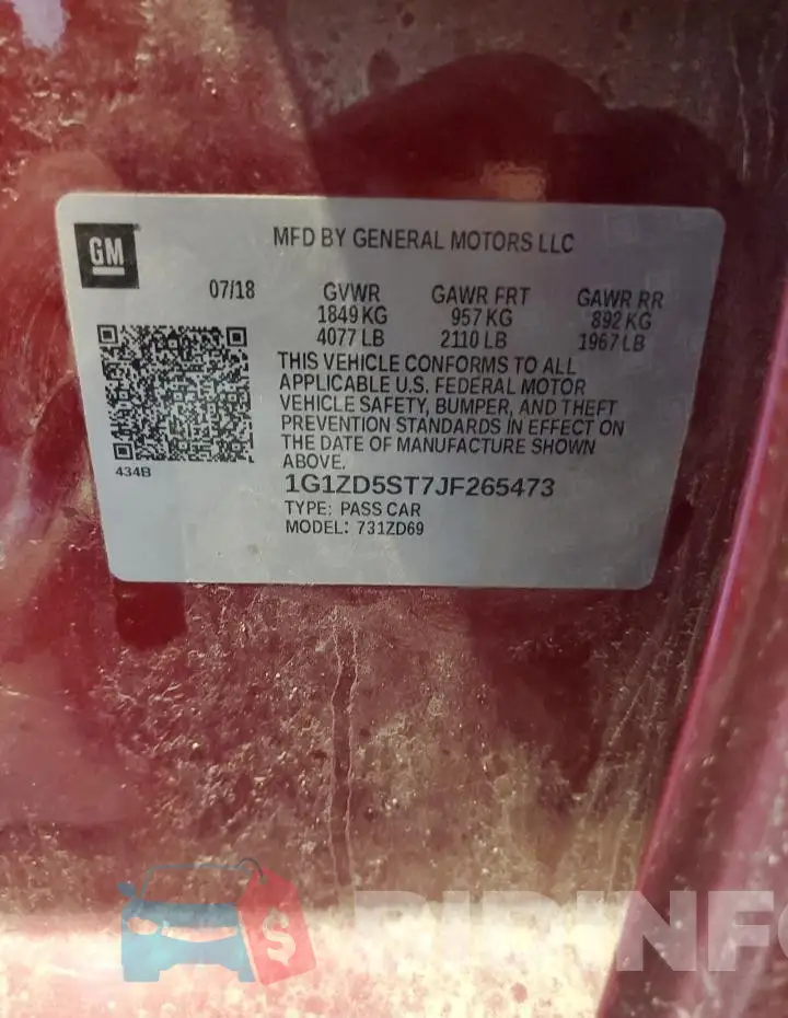 1G1ZD5ST7JF265473 Photo# 12