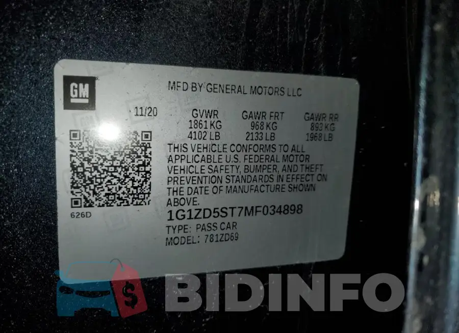 1G1ZD5ST7MF034898 Photo# 12