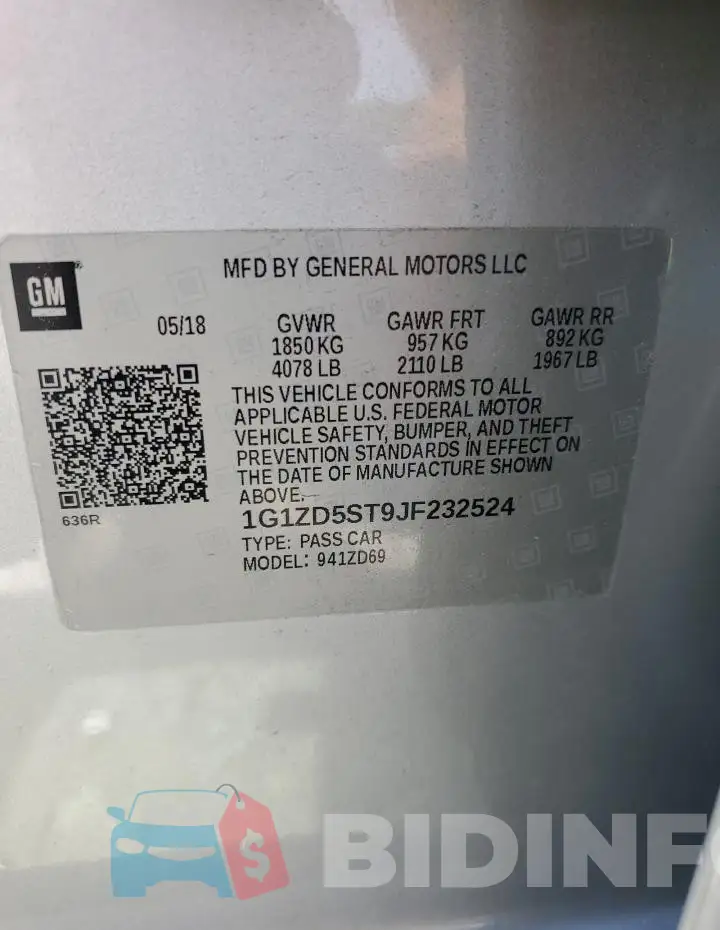 1G1ZD5ST9JF232524 Photo# 12