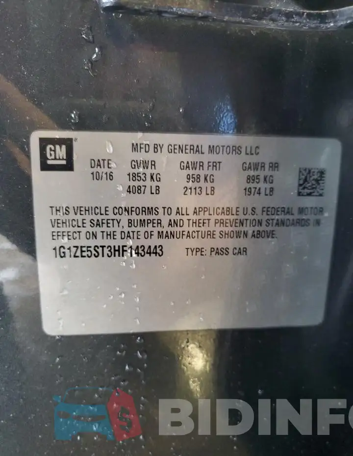 1G1ZE5ST3HF143443 Photo# 12