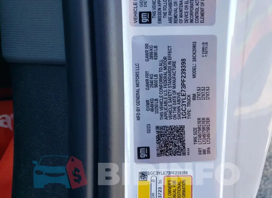 1GC3YLE73PF239398 Photo# 12