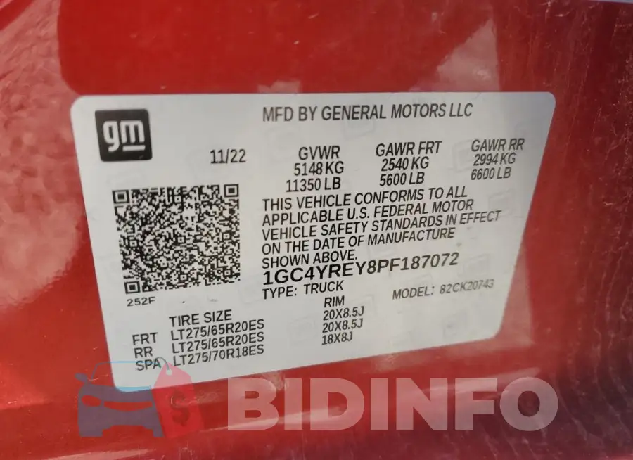 1GC4YREY8PF187072 Photo# 12