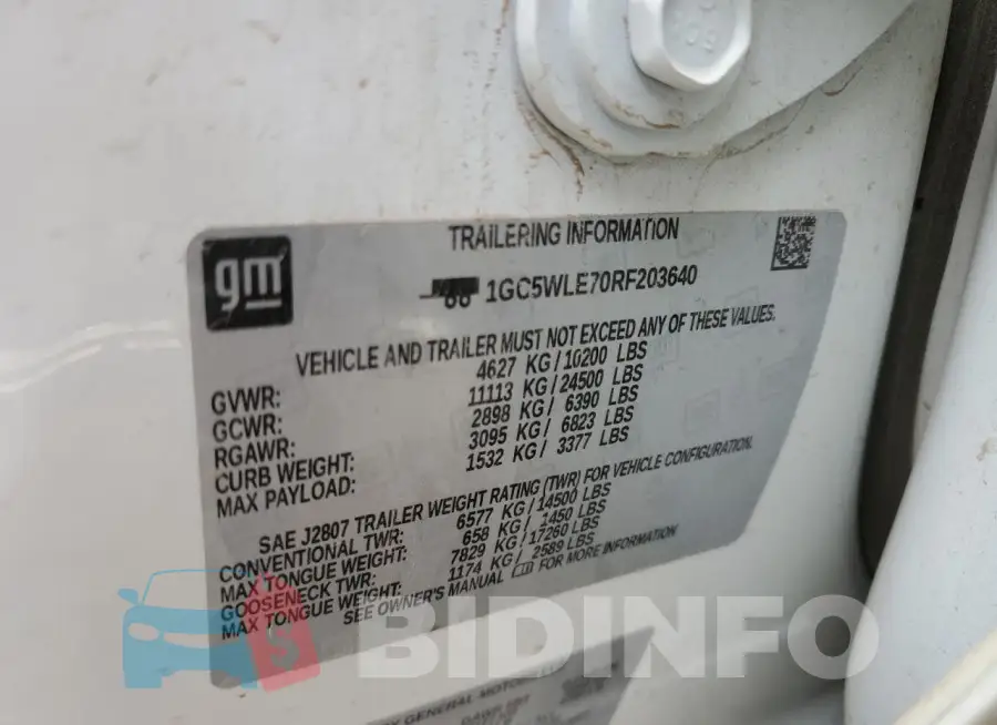 1GC5WLE70RF203640 Photo# 12