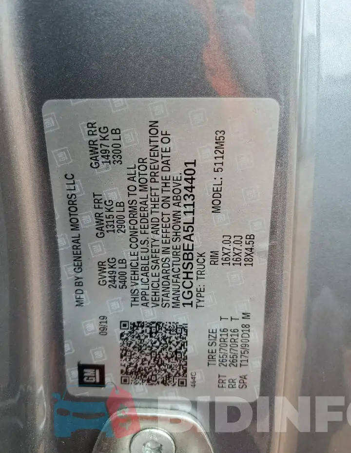 1GCHSBEA5L1134401 Photo# 12