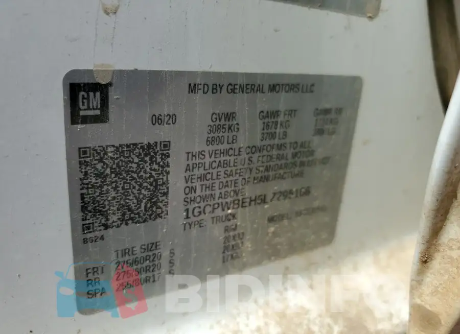 1GCPWBEH5LZ295166 Photo# 13