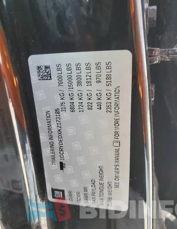1GCRYDEDXKZ173185 Photo# 12
