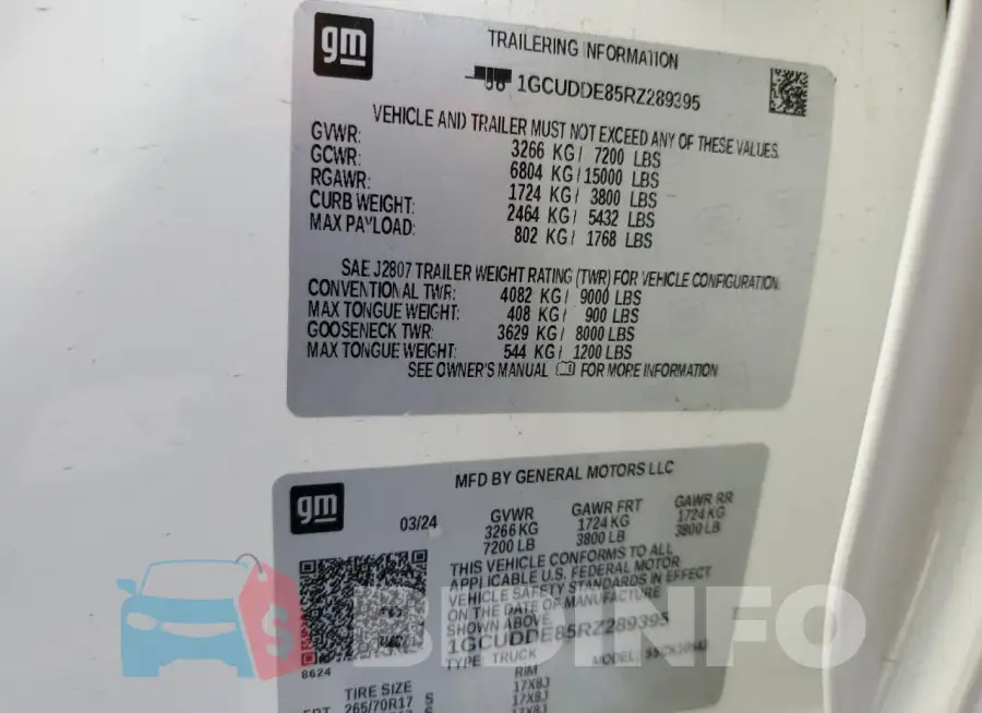 1GCUDDE85RZ289395 Photo# 12