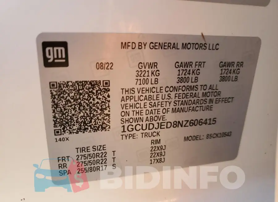 1GCUDJED8NZ606415 Photo# 13