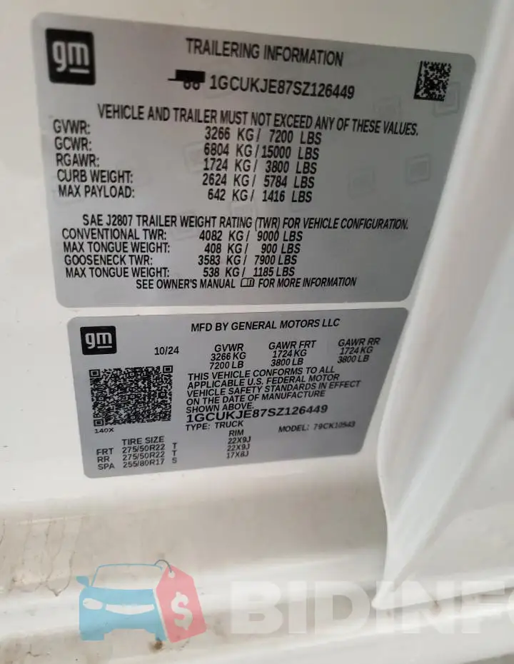 1GCUKJE87SZ126449 Photo# 12