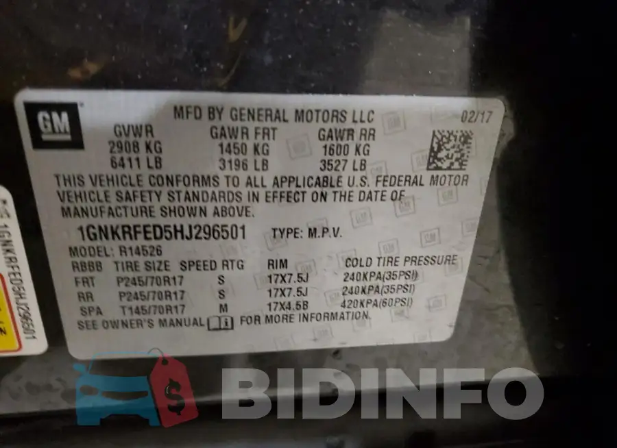 1GNKRFED5HJ296501 Photo# 13