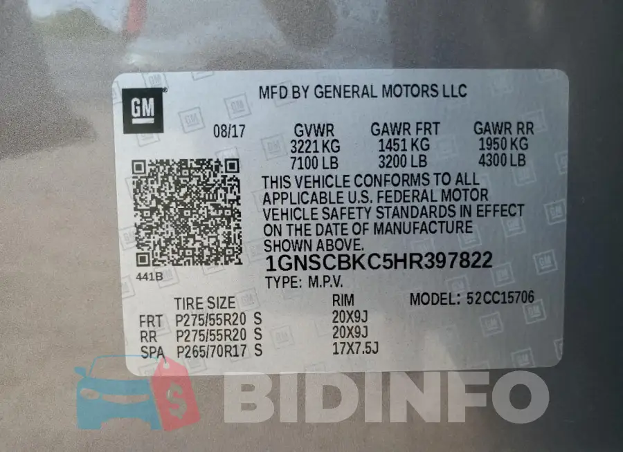 1GNSCBKC5HR397822 Photo# 14