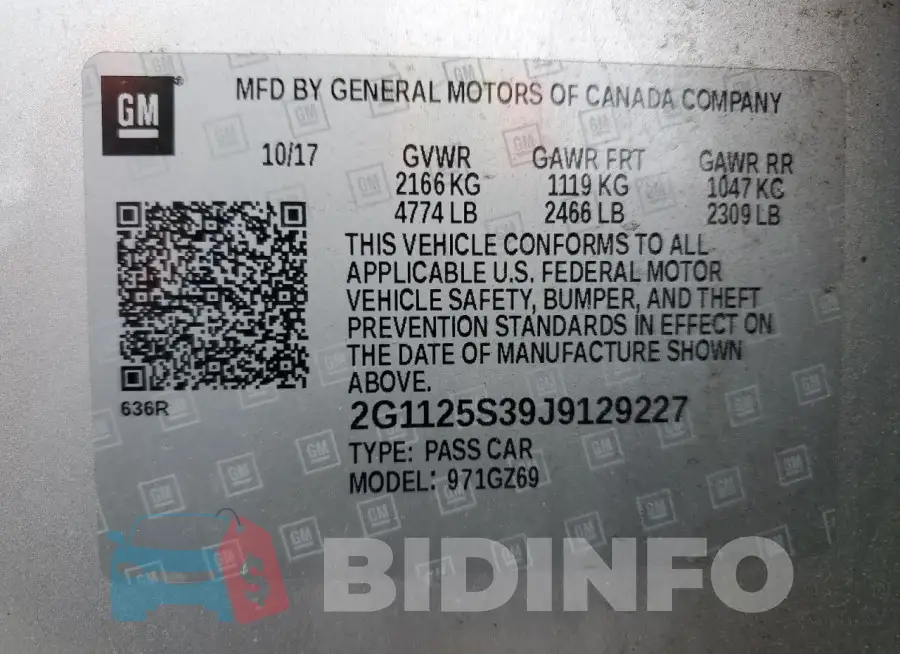 2G1125S39J9129227 Photo# 13