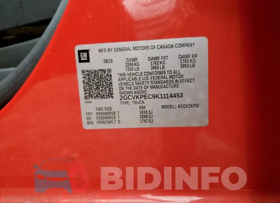 2GCVKPEC9K1114453 Photo# 12
