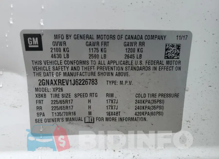 2GNAXREV1J6226783 Photo# 12