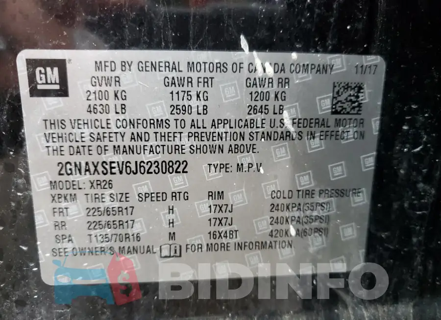 2GNAXSEV6J6230822 Photo# 13