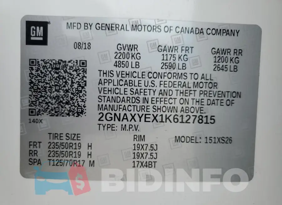 2GNAXYEX1K6127815 Photo# 12