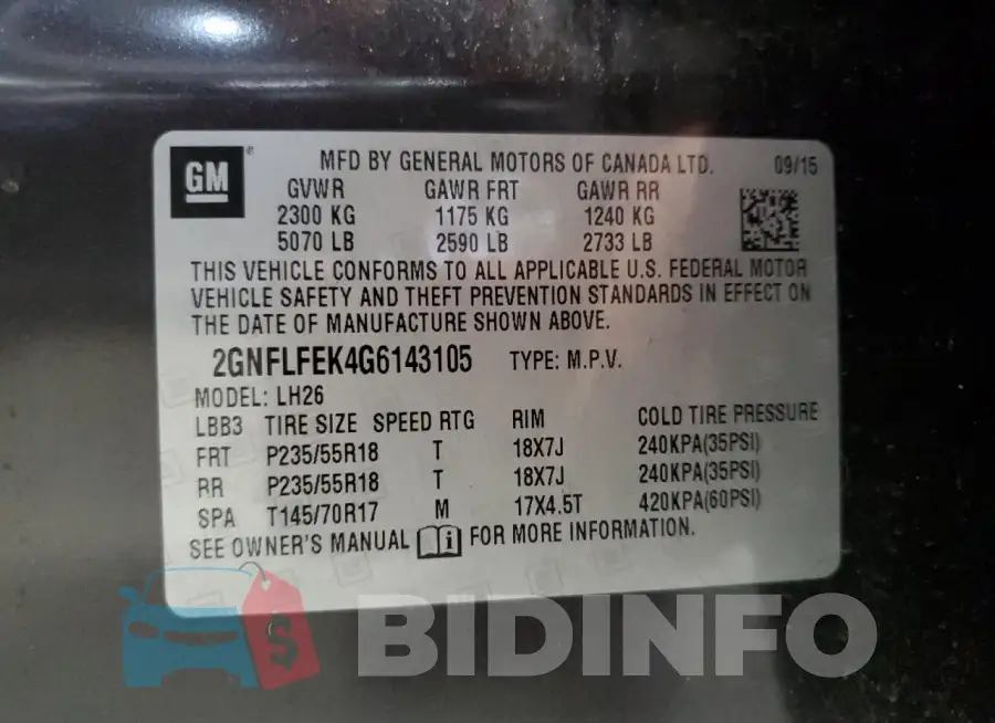 2GNFLFEK4G6143105 Photo# 13