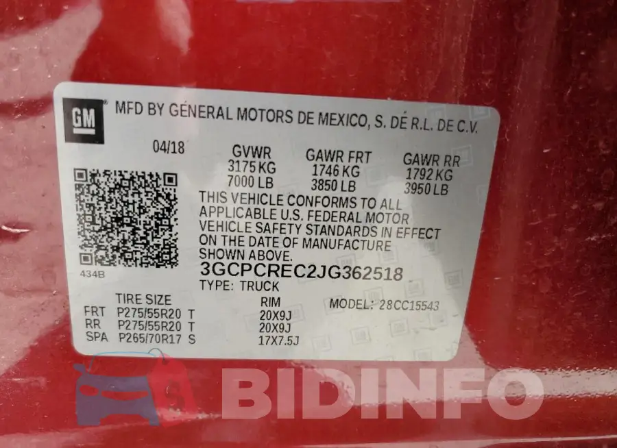3GCPCREC2JG362518 Photo# 12