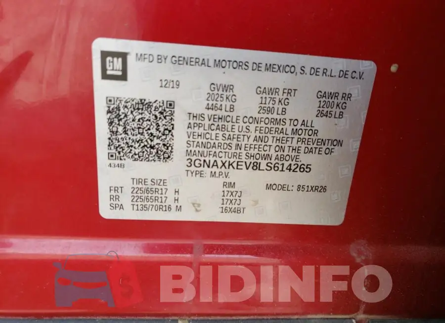 3GNAXKEV8LS614265 Photo# 10