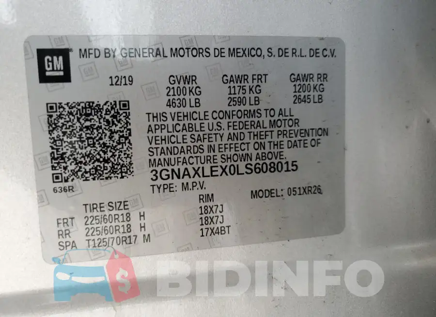 3GNAXLEX0LS608015 Photo# 14