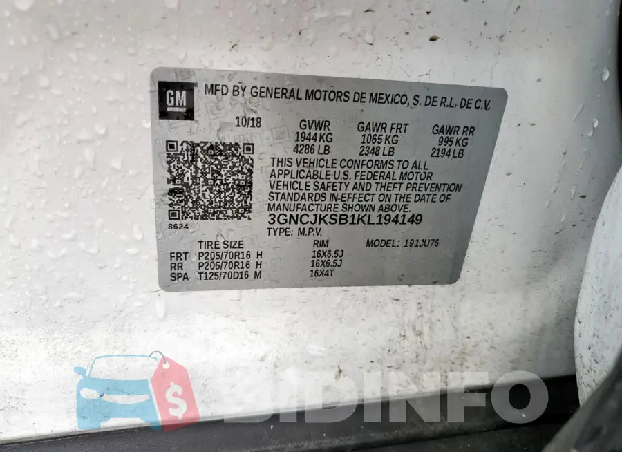 3GNCJKSB1KL194149 Photo# 12