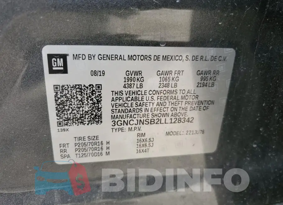 3GNCJNSB2LL128342 Photo# 12