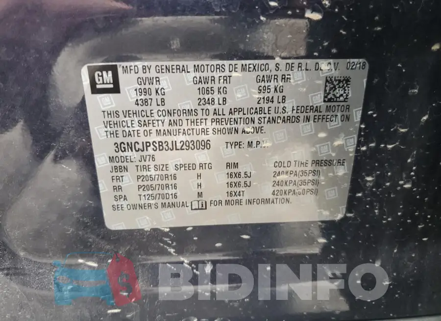 3GNCJPSB3JL293096 Photo# 14