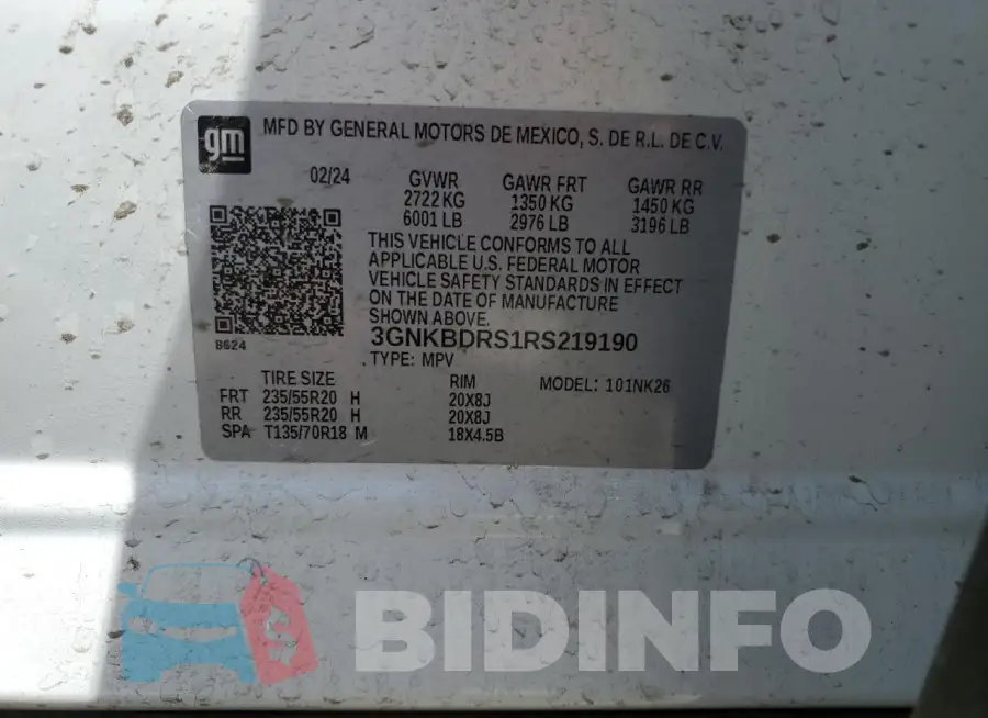 3GNKBDRS1RS219190 Photo# 12