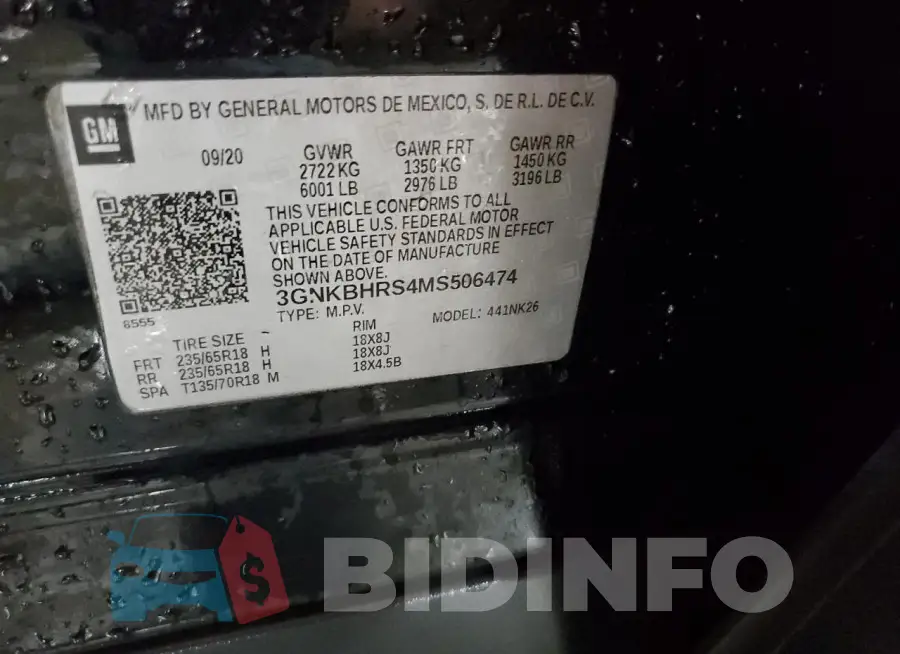 3GNKBHRS4MS506474 Photo# 13