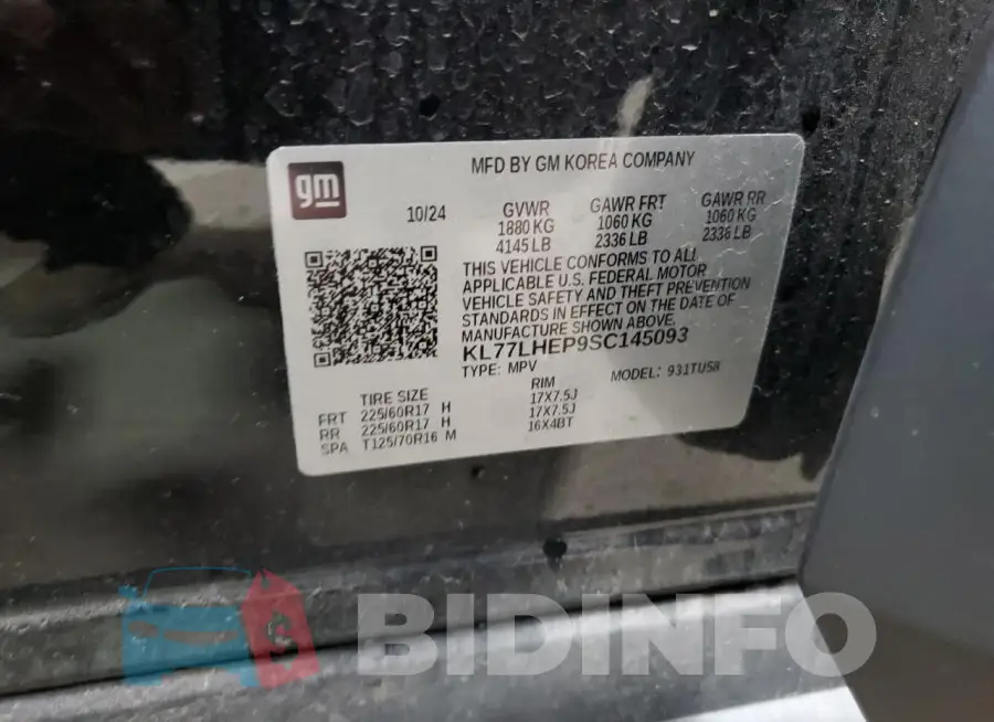 KL77LHEP9SC145093 Photo# 13