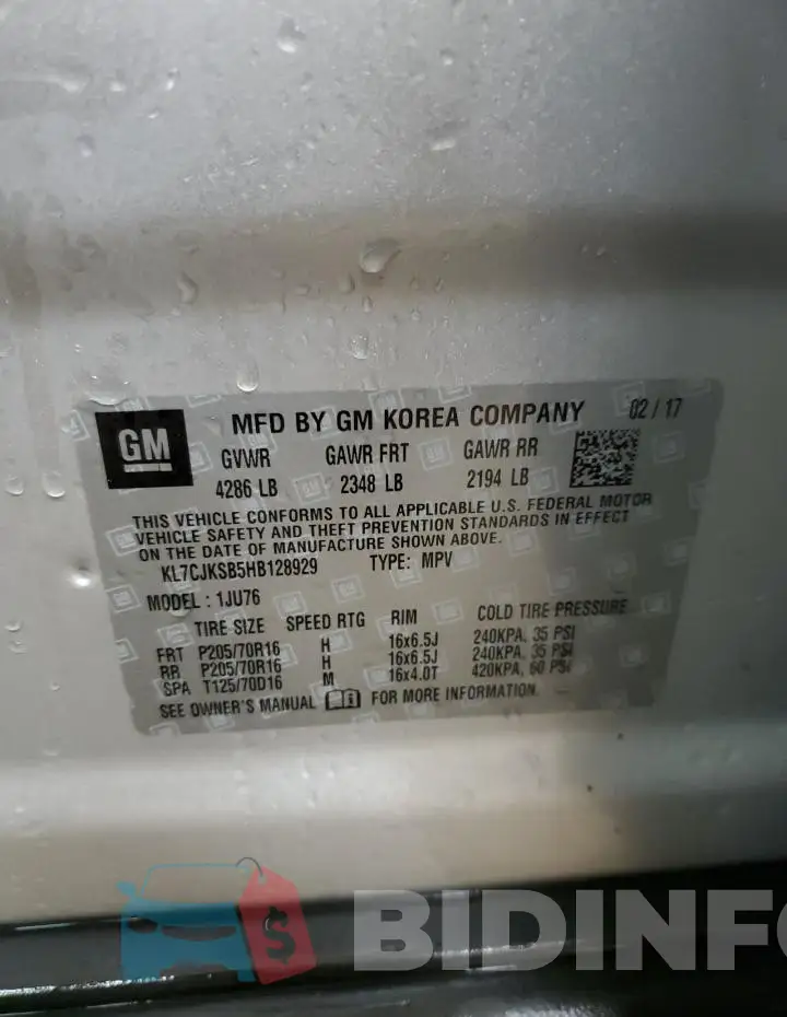 KL7CJKSB5HB128929 Photo# 13