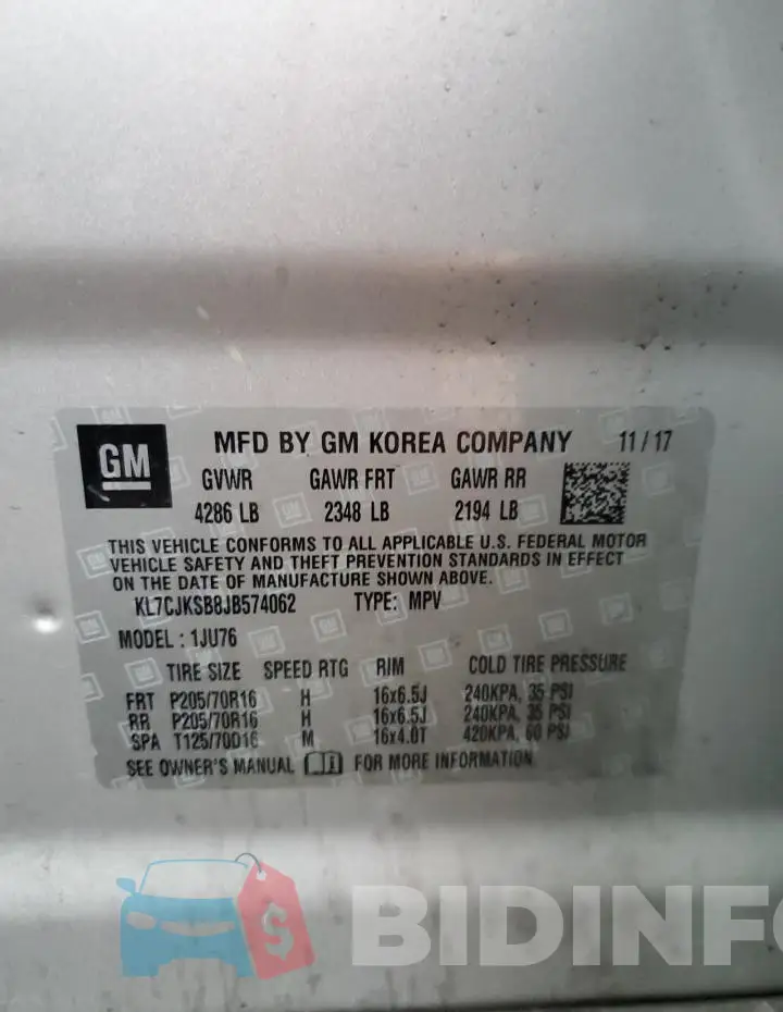 KL7CJKSB8JB574062 Photo# 12