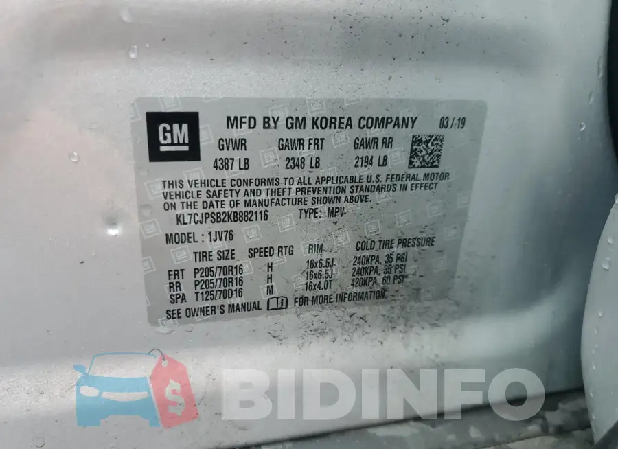 KL7CJPSB2KB882116 Photo# 13