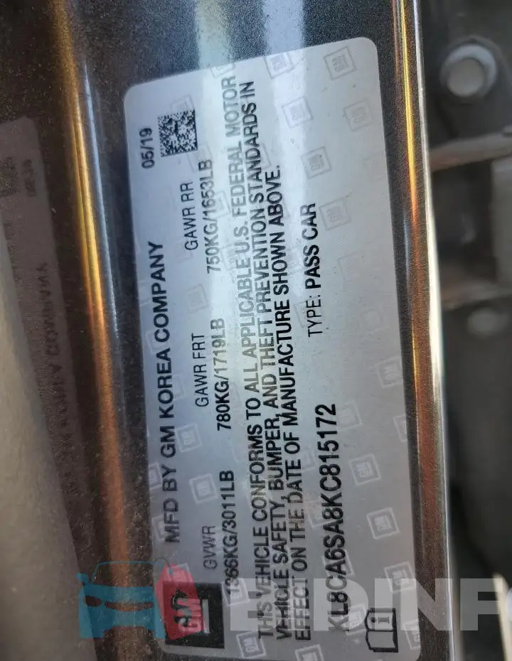 KL8CA6SA8KC815172 Photo# 12