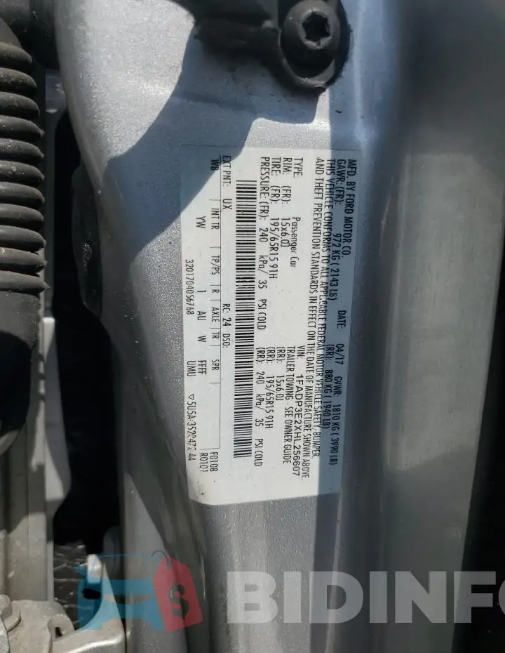 1FADP3E2XHL256607 Photo# 13