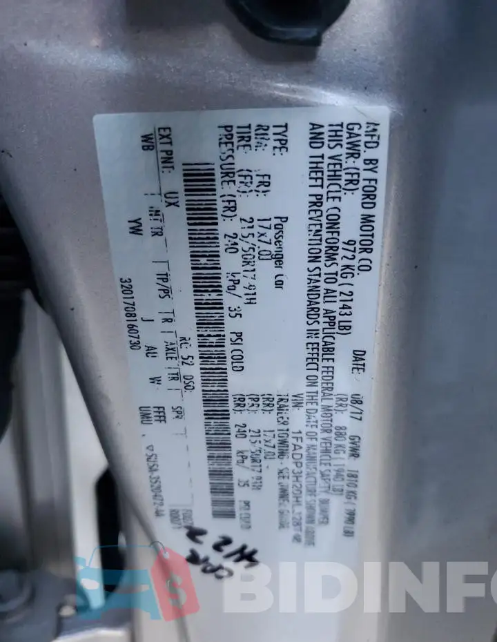 1FADP3H20HL328748 Photo# 12