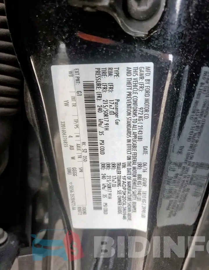 1FADP3K20GL360946 Photo# 12