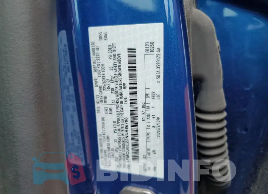 1FMCU0CZ2NUA86788 Photo# 13