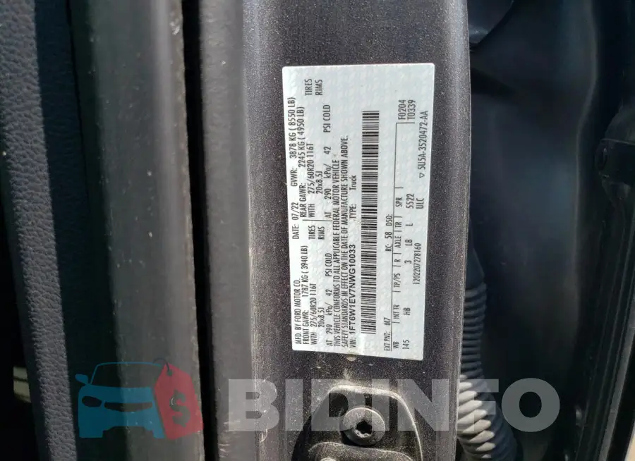 1FT6W1EV7NWG10033 Photo# 12