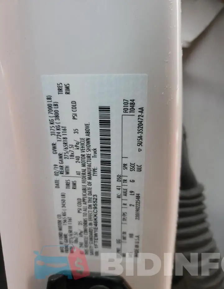 1FTEW1E46KKC95523 Photo# 12